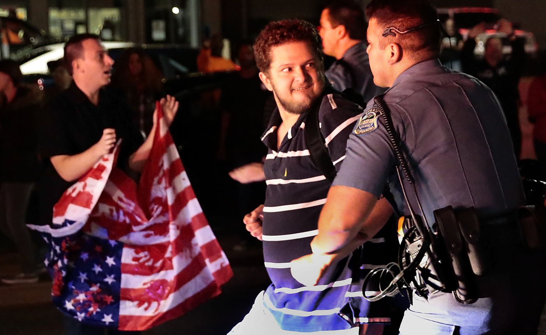 Five protesters arrested for blocking street in Ferguson